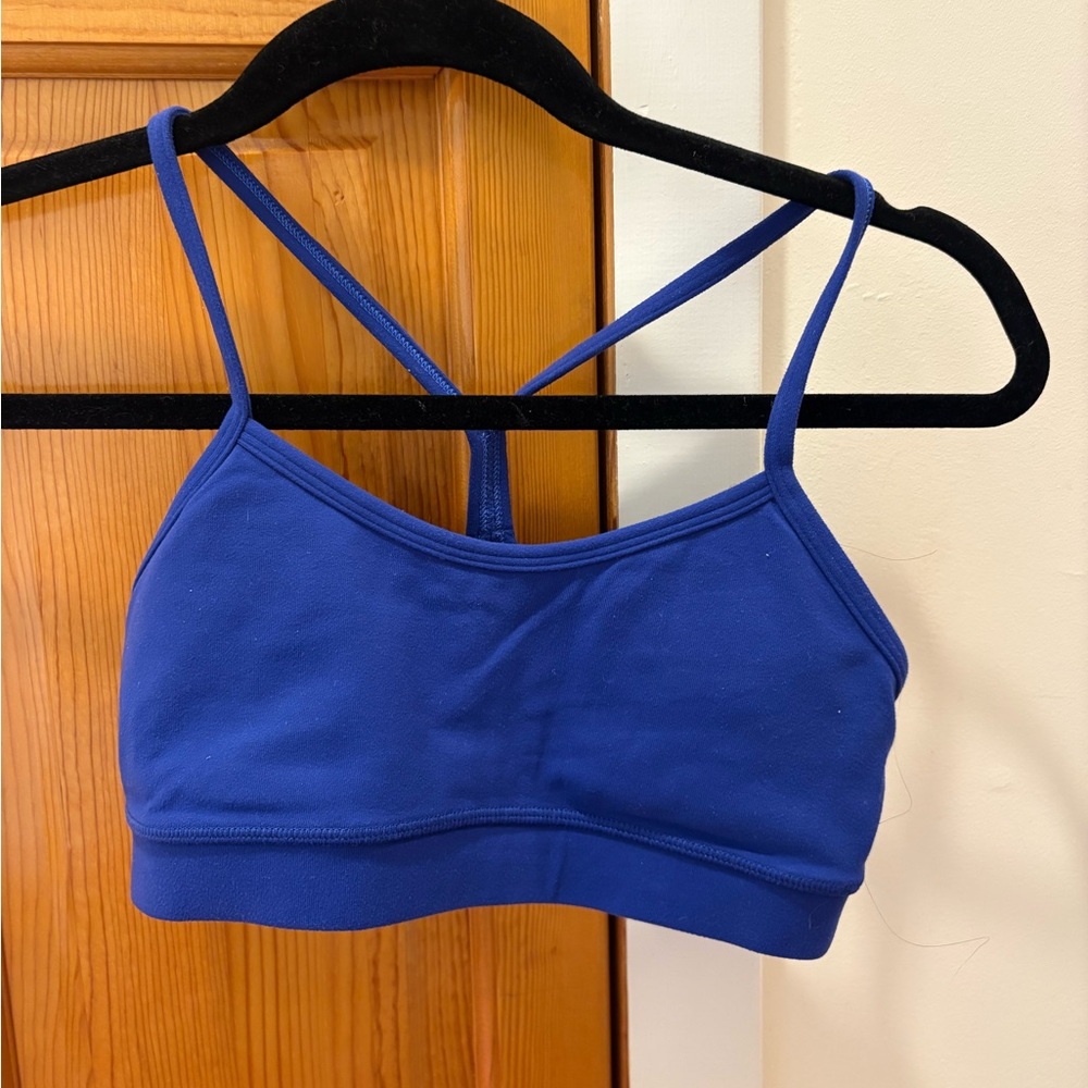 Blue lightly padded lululemon sports bra